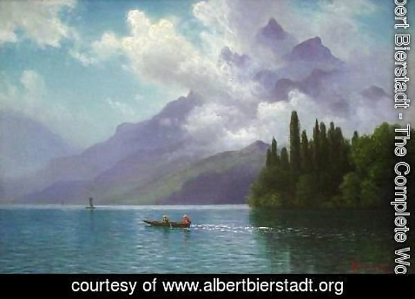 Albert Bierstadt - Lake View, Italian Alps