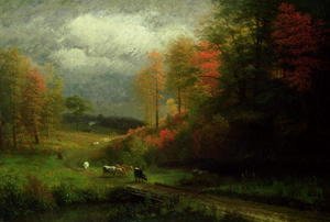 Albert Bierstadt - Rainy Day in Autumn, Massachusetts, 1857