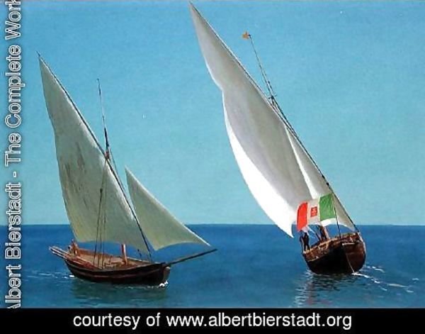 Albert Bierstadt - Sailing vessels off Capri