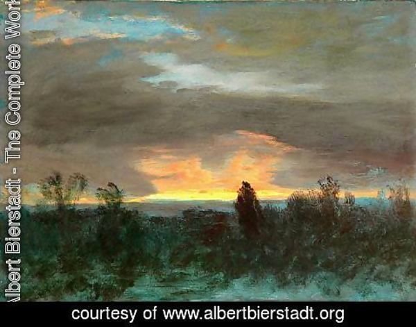 Albert Bierstadt - Sunset -Landscape