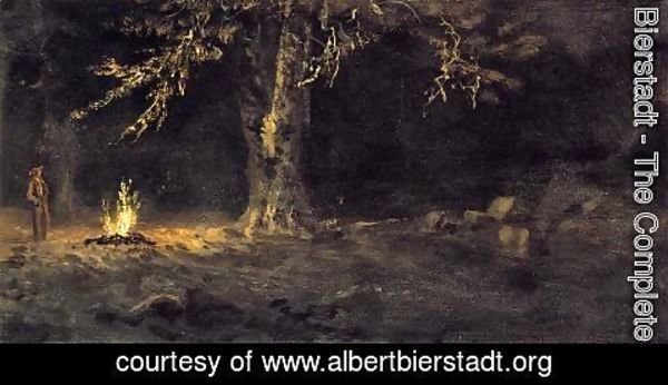 Albert Bierstadt - Campfire, Yosemite Valley