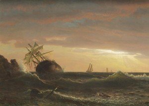 Albert Bierstadt - Beached Ship