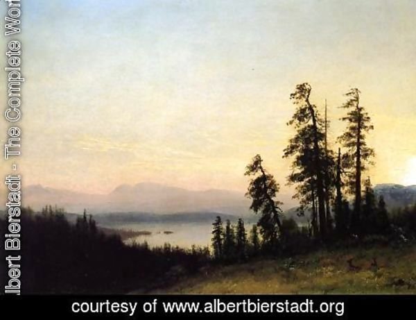 Albert Bierstadt - Landscape with Deer, View of Estes Park, Colorado