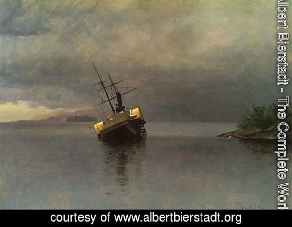 Albert Bierstadt - Ship sailing to the storm