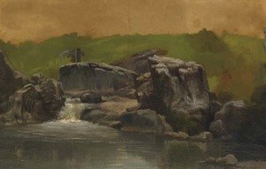Albert Bierstadt - Rocks and Stream, Westphalia, Germany