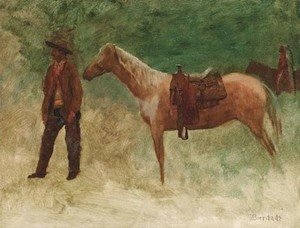 Albert Bierstadt - Standing Cowboy with Horse
