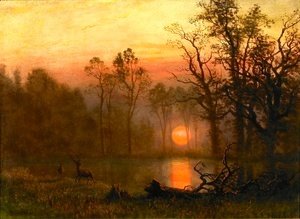 Albert Bierstadt - Sunset Over the Plains