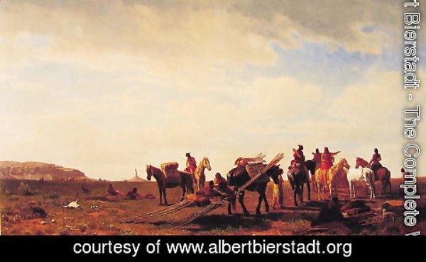 Albert Bierstadt - Indians Travelling Near Fort Laramie