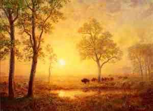 Albert Bierstadt - Sunset On The Mountain