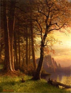 Albert Bierstadt - Sunset In California   Yosemite