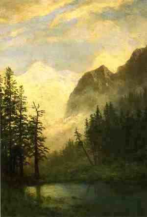 Albert Bierstadt - Moonlit Landscape