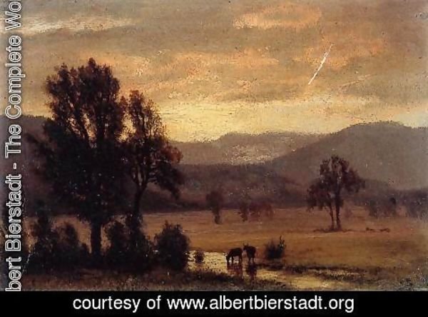 Albert Bierstadt - Landscape With Cattle