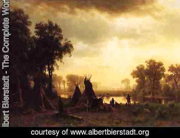 Albert Bierstadt - An Indian Encampment