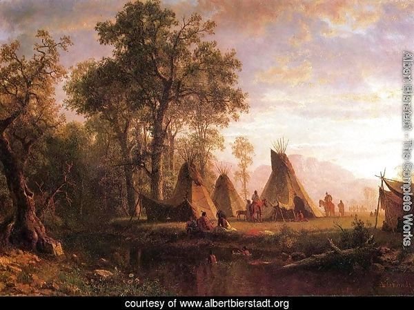 Indian Encampment  Late Afternoon