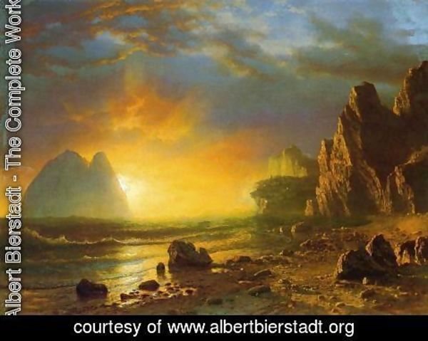 Albert Bierstadt - Sunset On The Coast