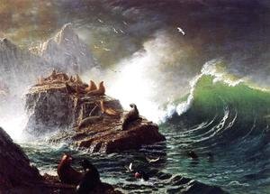 Albert Bierstadt - Seals On The Rocks  Farallon Islands