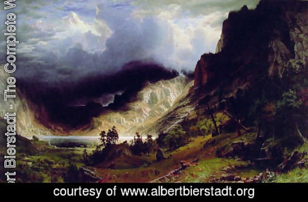 Albert Bierstadt - Storm in the Rocky Mountains, Mt. Rosalie, published 1869