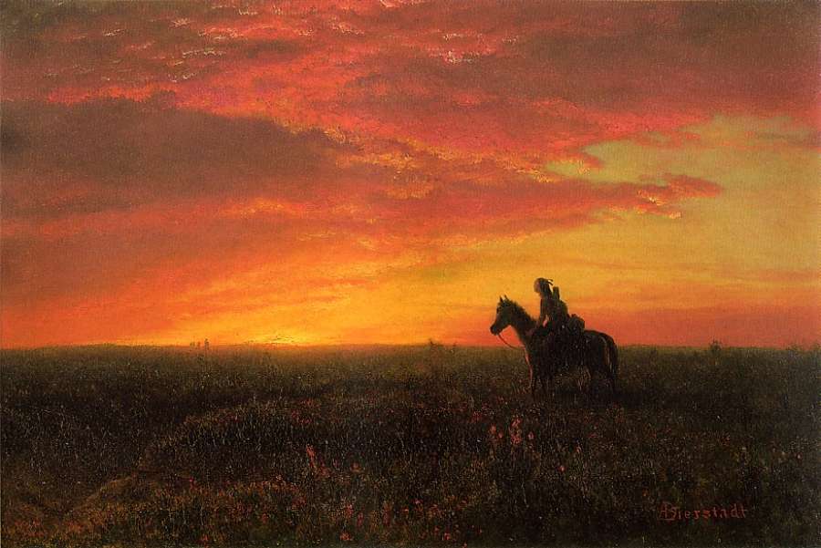 On the Plains, Sunset by Albert Bierstadt