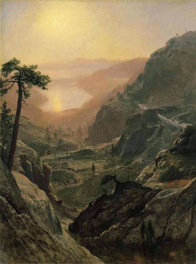 View of Donner Lake, California I by Albert Bierstadt