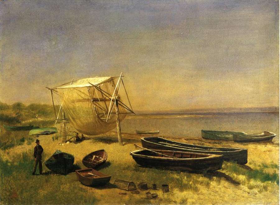 Fishing Station, Watch Hill by Albert Bierstadt