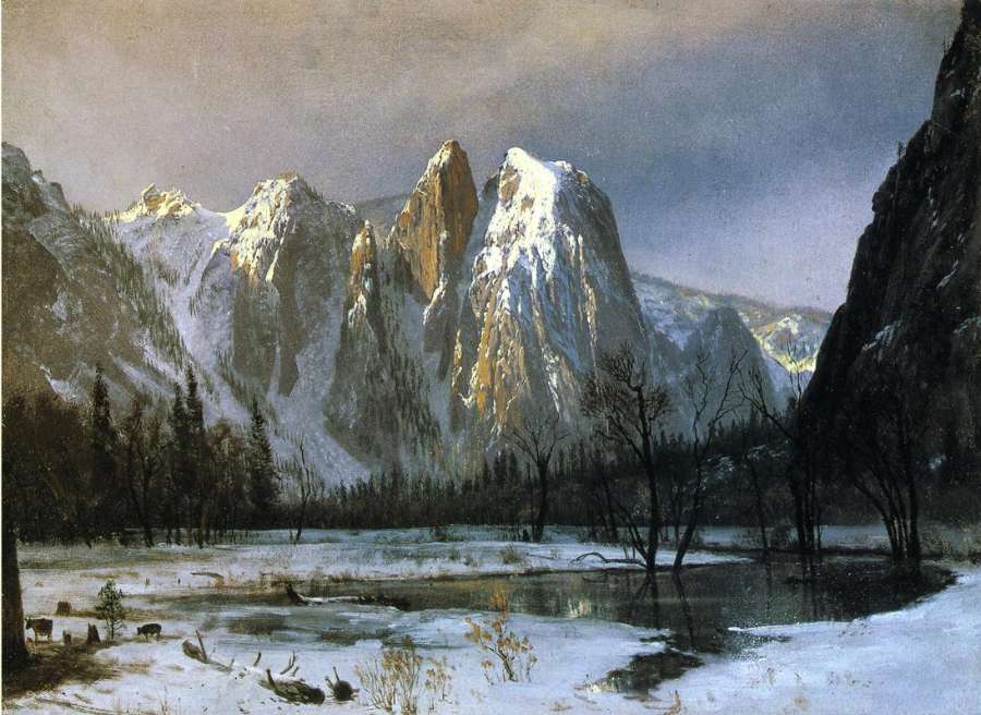 Cathedral Rocks, Yosemite Valley, California by Albert Bierstadt