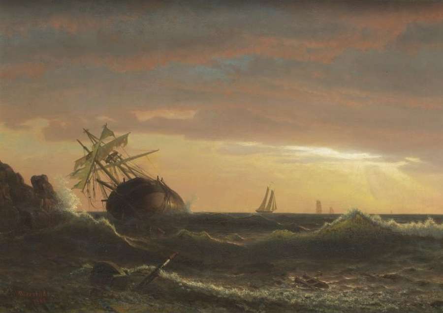 Beached Ship by Albert Bierstadt
