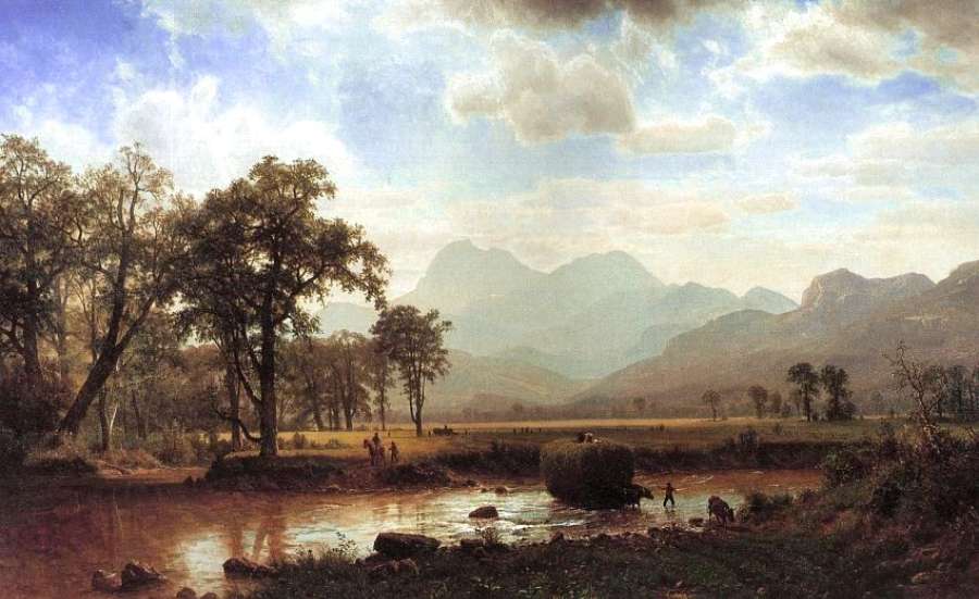 Crossing the river by Albert Bierstadt