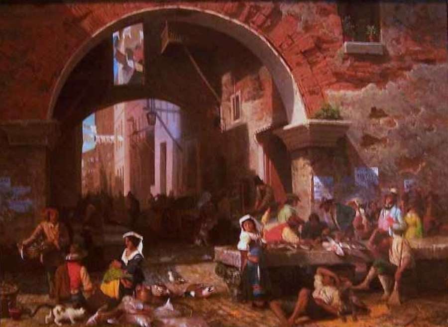 Roman Fish Market Arch of Octavius by Albert Bierstadt