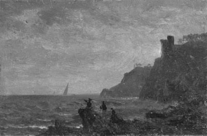 Figures Along The Coast Of Italy by Albert Bierstadt