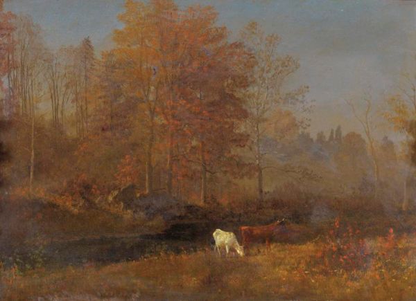 Landscape With Cows 2 by Albert Bierstadt