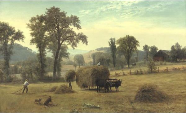 Gathering Hay, New Hampshire by Albert Bierstadt