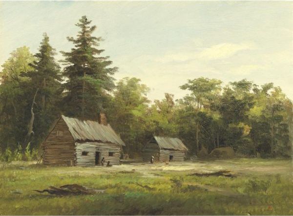 Woodland Cabin by Albert Bierstadt