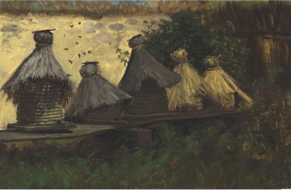 Bees, Honey And Pots by Albert Bierstadt
