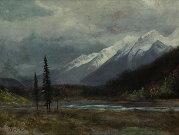 Mountain Landscape With Lake by Albert Bierstadt