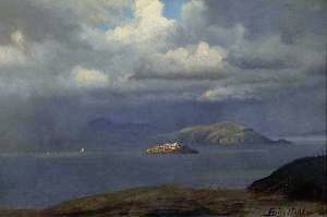 Alcatraz, San Francisco Bay by Albert Bierstadt
