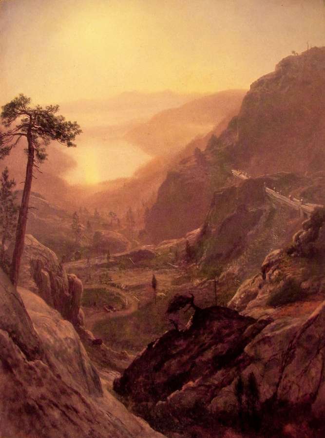 View Of Donner Lake California by Albert Bierstadt