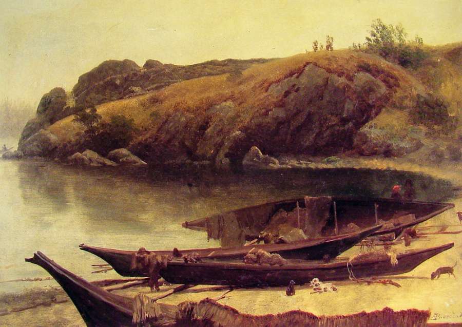 Canoes by Albert Bierstadt