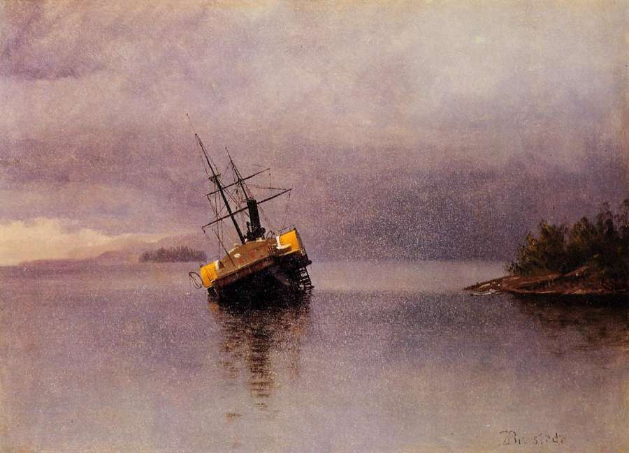 Wreck Of The Ancon In Loring Bay Alaska by Albert Bierstadt