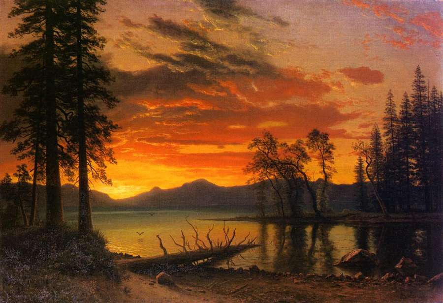 Sunset Over The River by Albert Bierstadt
