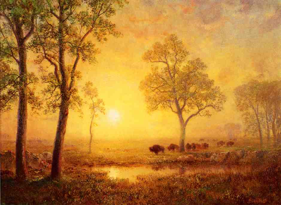 Sunset On The Mountain by Albert Bierstadt