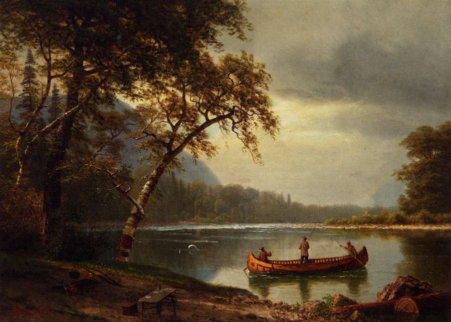 Salmon Fishing On The Cascapediac River by Albert Bierstadt