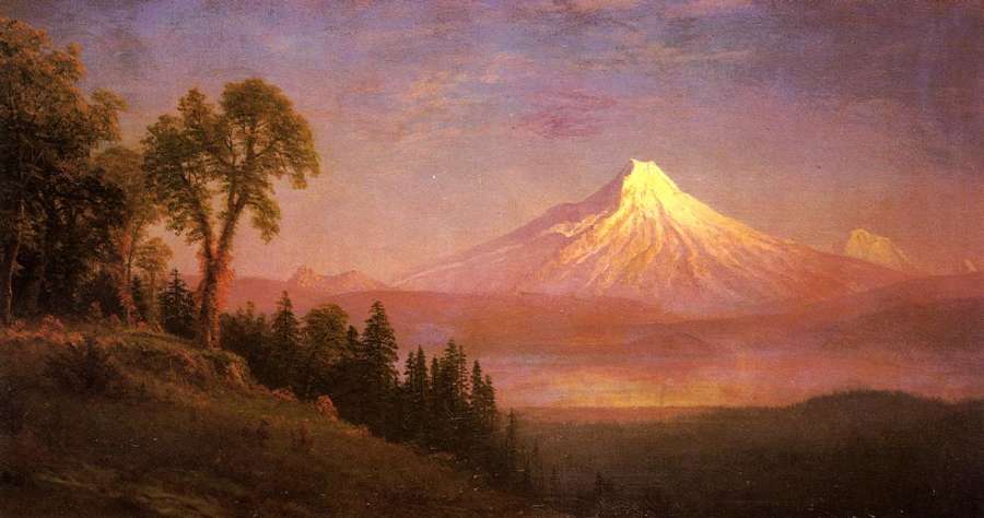 Mount St  Helens  Columbia River  Oregon by Albert Bierstadt