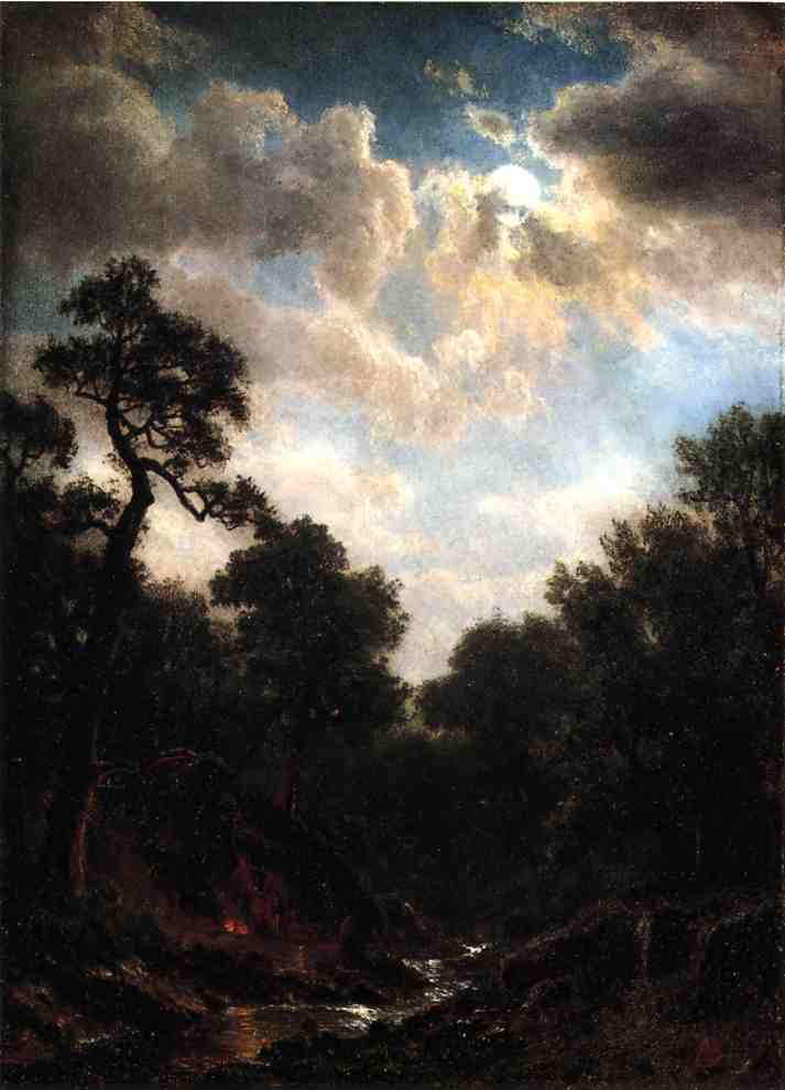 Moonlit Landscape2 by Albert Bierstadt