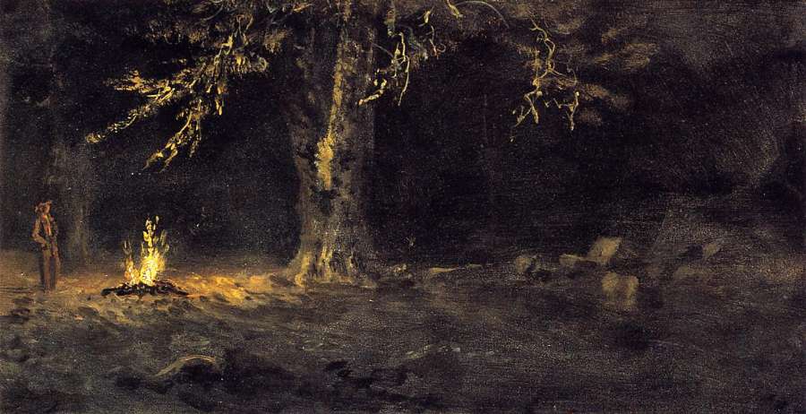 Campfire  Yosemite Valley by Albert Bierstadt