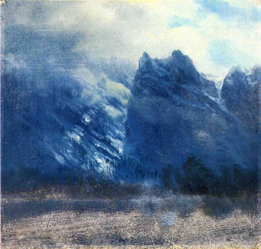 Yosemite Valley   Twin Peaks by Albert Bierstadt