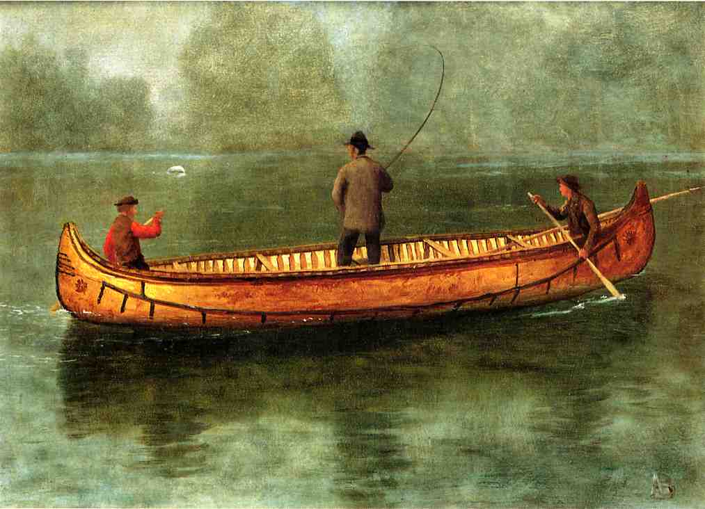 Fishing From A Canoe by Albert Bierstadt