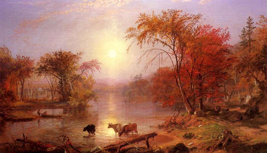Indian Summer   Hudson River by Albert Bierstadt