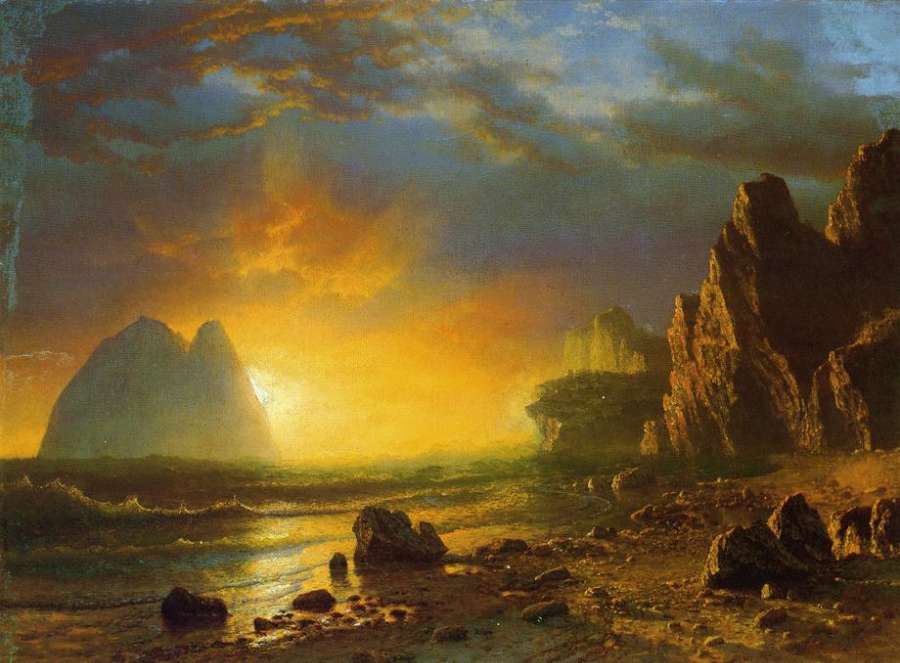 Sunset On The Coast by Albert Bierstadt