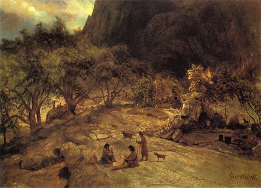 Mariposa Indian Encampment  Yosemite Valley  California by Albert Bierstadt