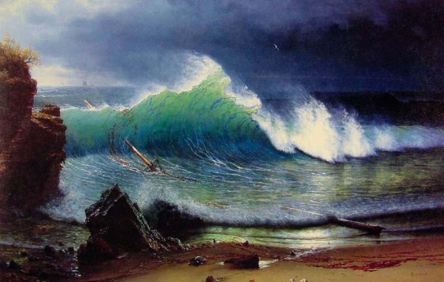 The Shore Of The Turquoise Sea by Albert Bierstadt